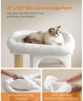 Cat Tree, 33.1-Inch Cat Tower, L, Cat Condo for Large Cats up to 16 lb, Large Cat Perch, 2 Cat Caves, Scratching Post