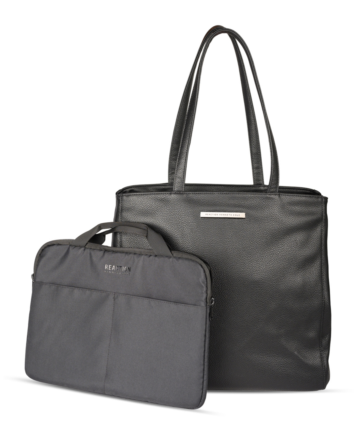 Faux Leather Marley 16" Laptop Tote with Removable Laptop Sleeve - Black