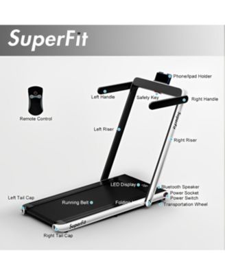 2.25HP 2 in 1 Folding Treadmill with APP Speaker Remote Control