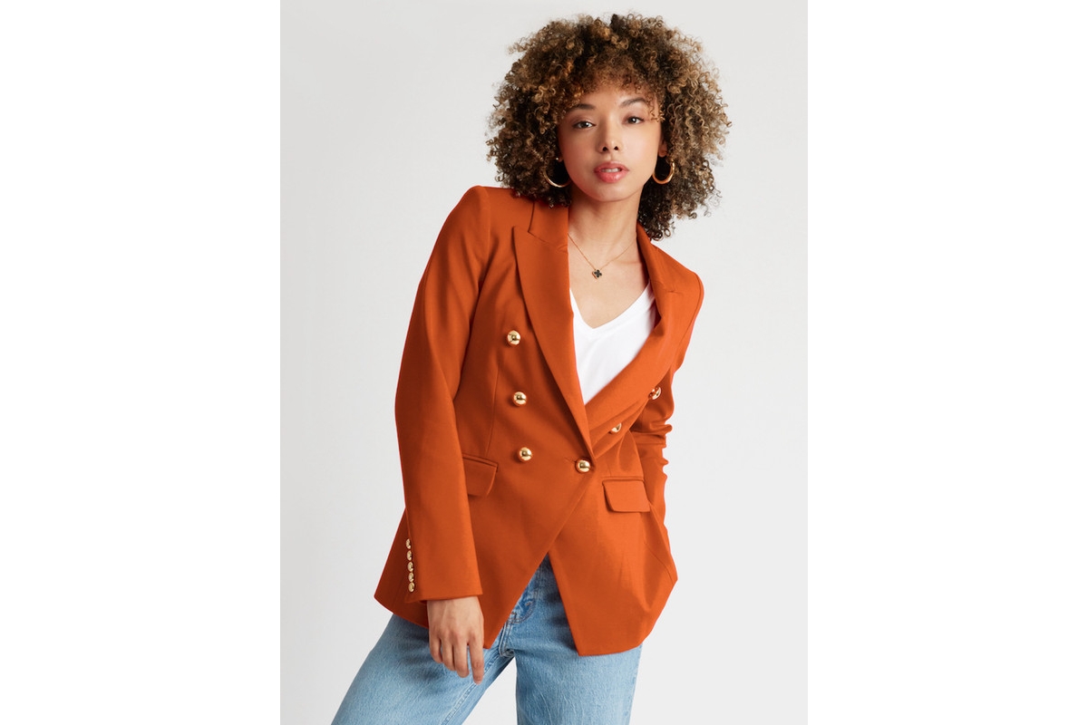 Women's Pauline Double Breasted Blazer - Burnt orange