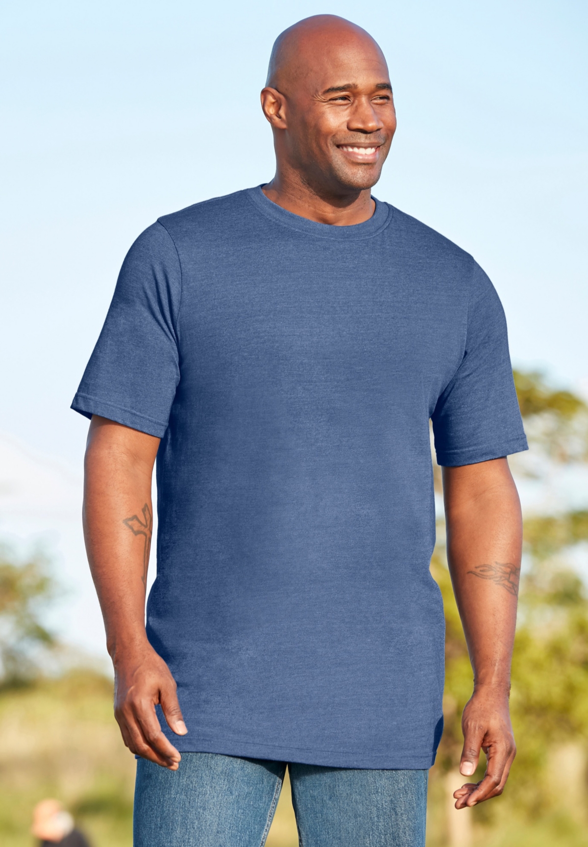 Boulder Creek Big & Tall by KingSize Heavyweight Longer-Length Crewneck T-Shirt