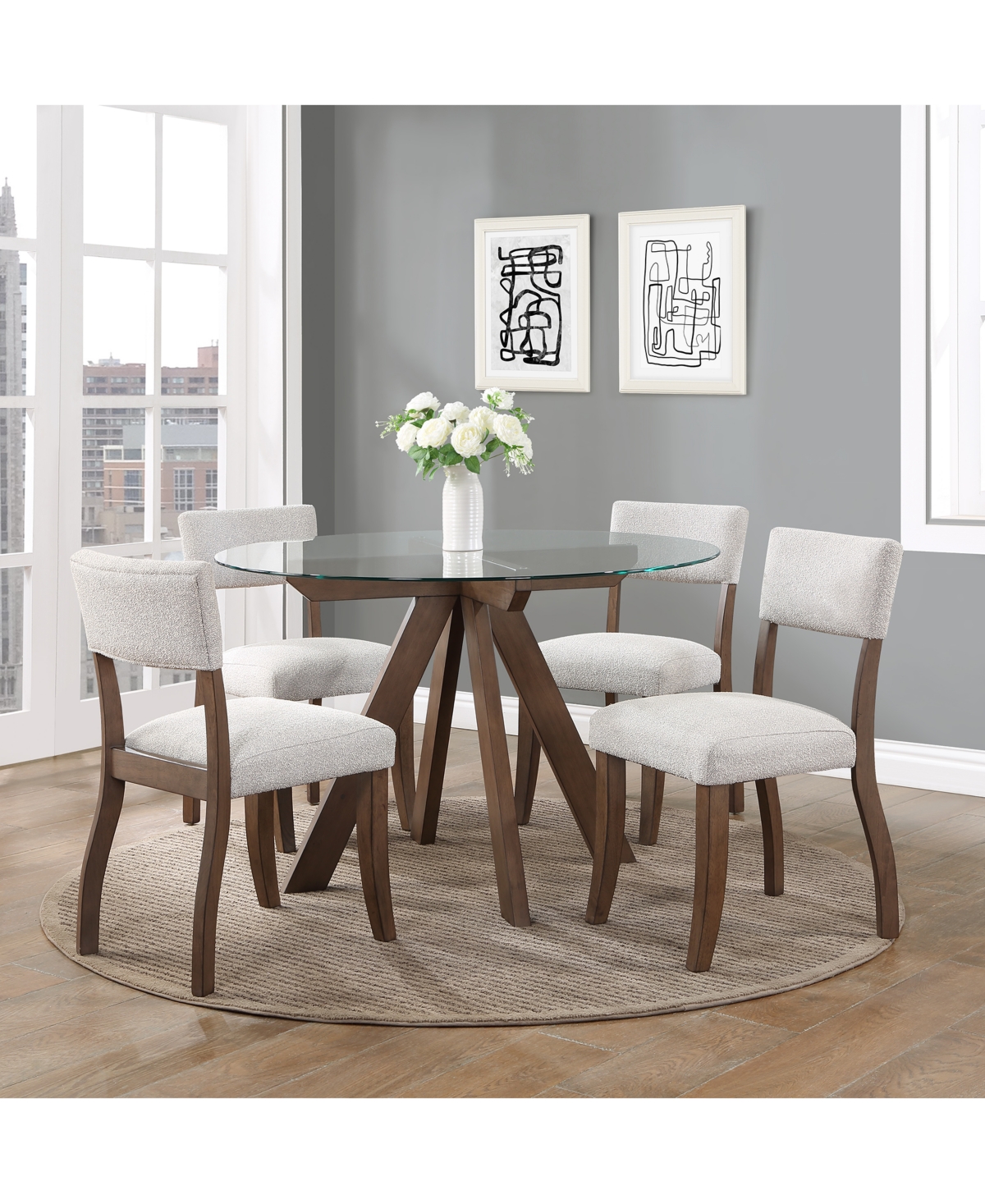 Steve Silver Gardley Dining 5-pc. Set (table & 4 Chairs), Created For Macy's In Brown