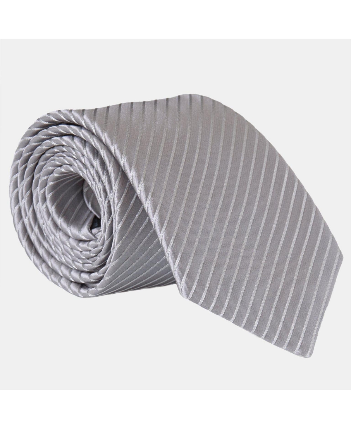 Big & Tall Conero - Extra Long Silk Jacquard Tie for Men - Silver
