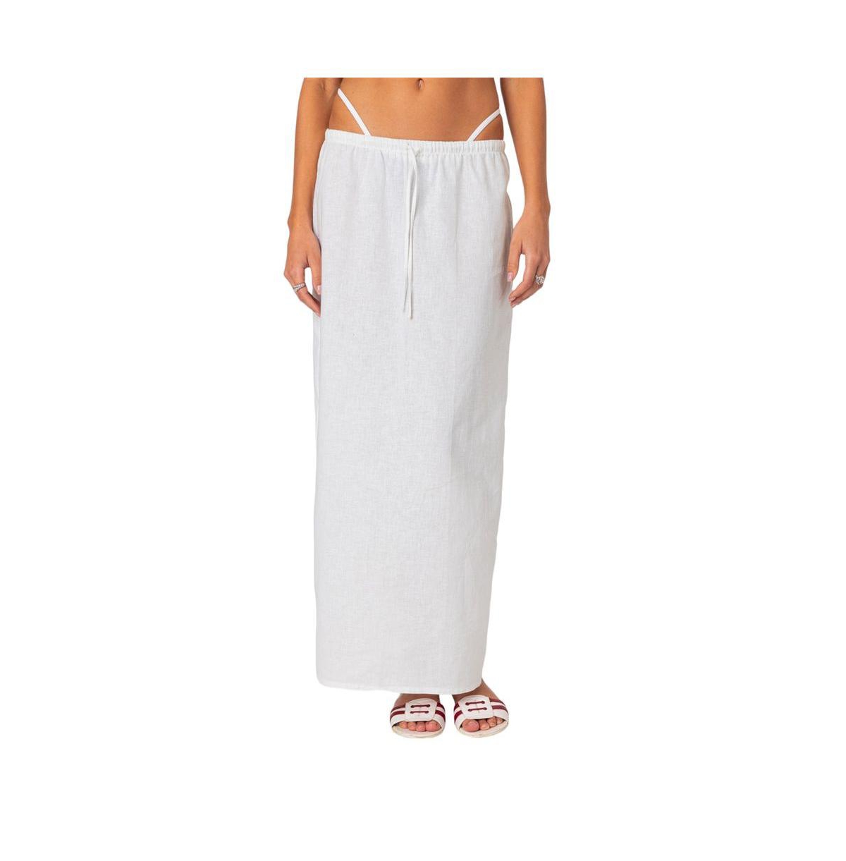 Women's Rayla Linen Look Maxi Skirt - White