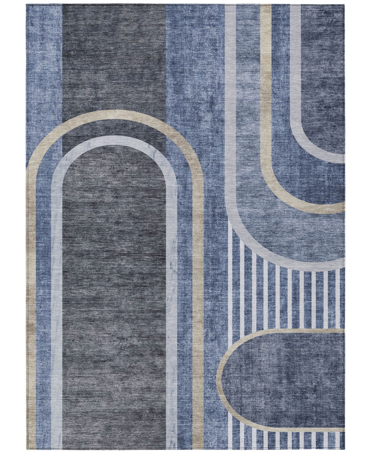 Addison Chantille Machine Washable Acn532 8'x10' Area Rug In Navy