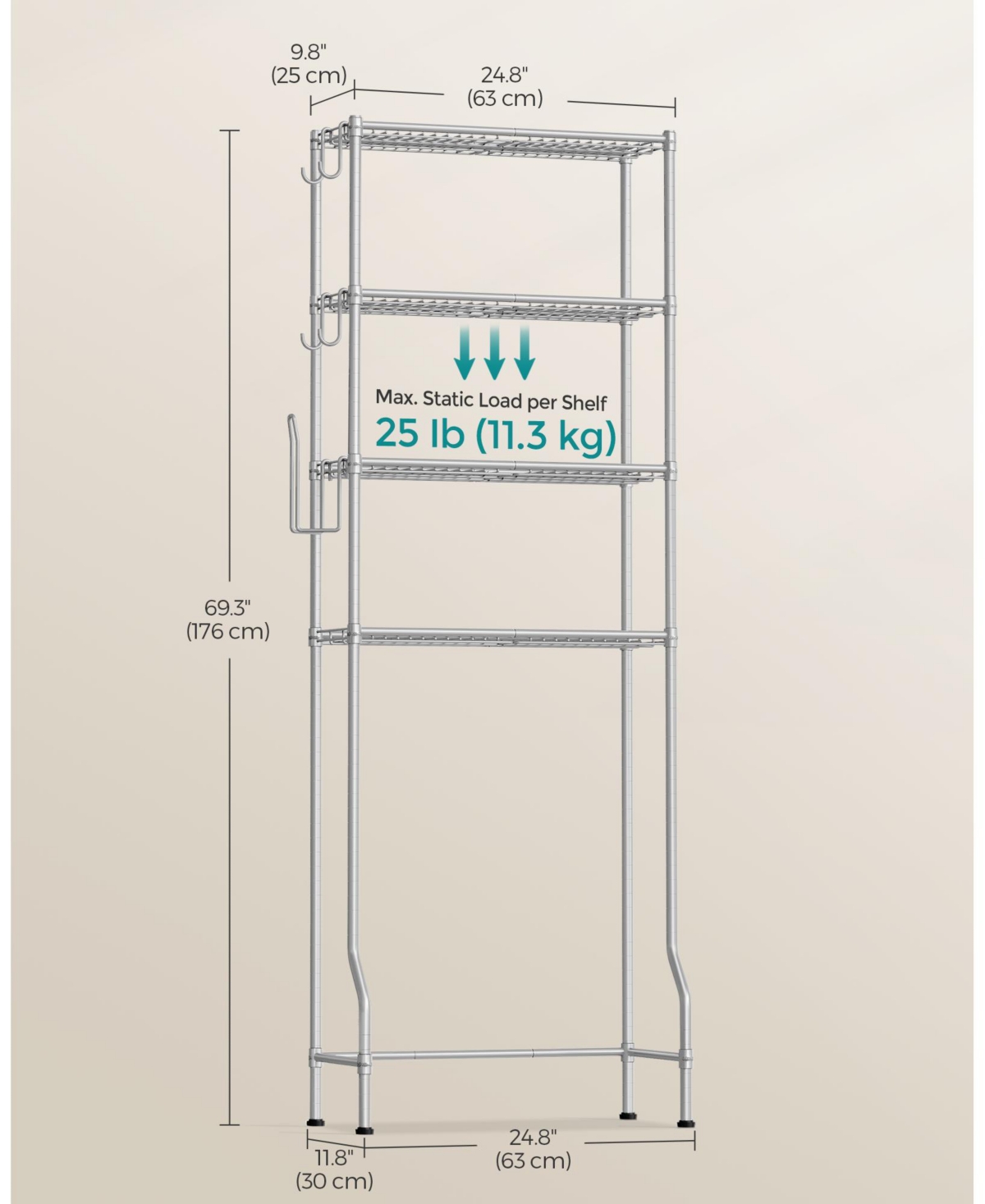 Slickblue Bathroom Steel Storage Shelf