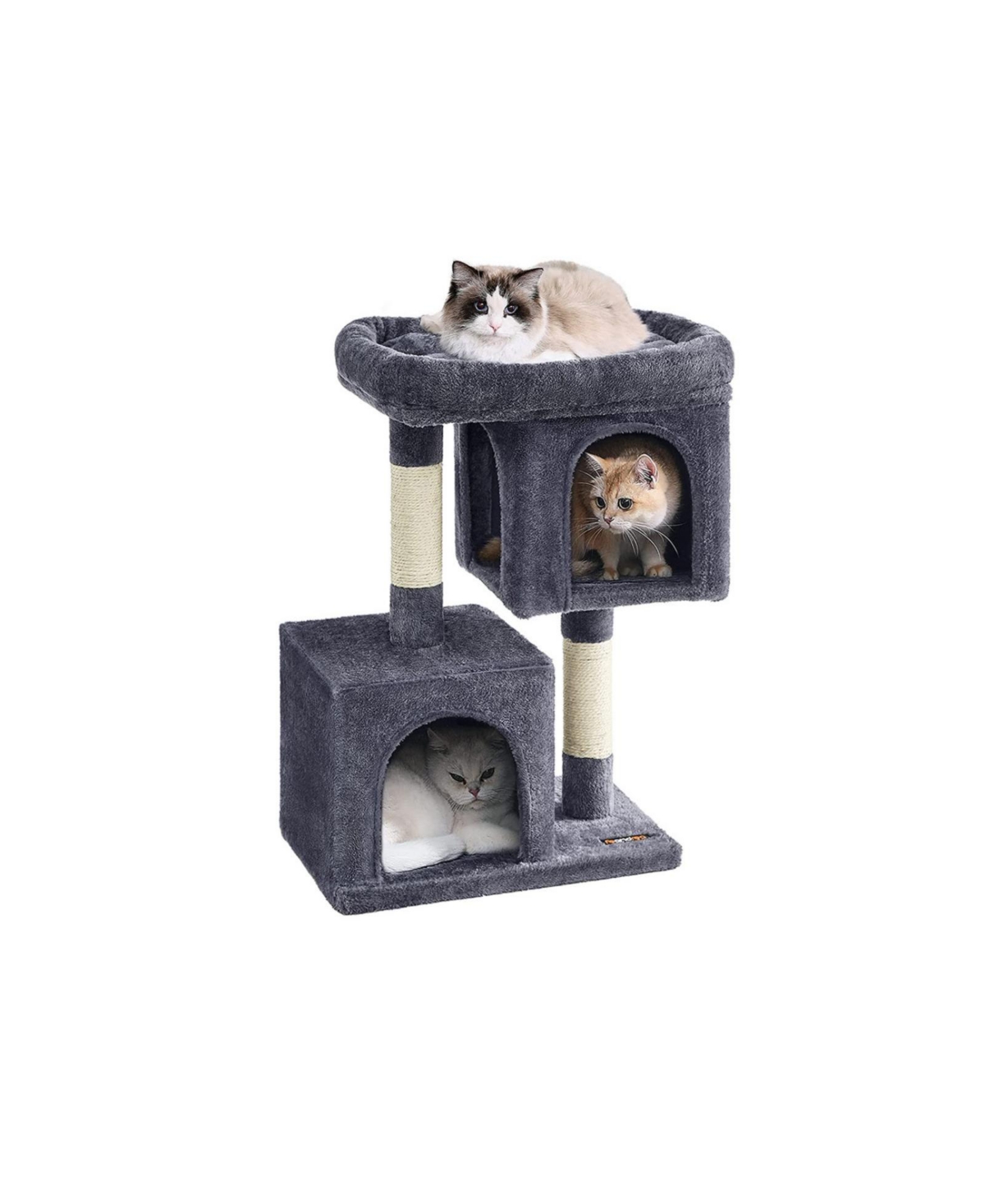 Slickblue Cat Tree With Plush Condos, Sisal-covered Scratching Posts, Cat Furniture For Kittens