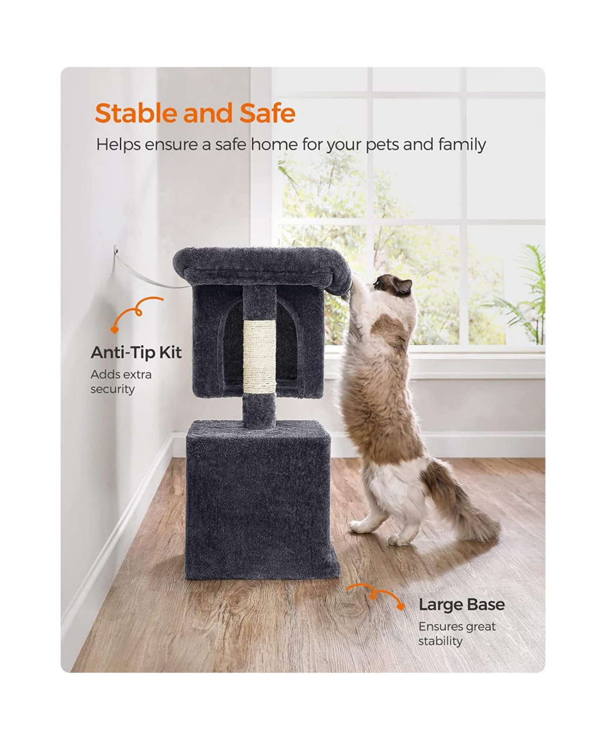 Slickblue Cat Tree With Plush Condos, Sisal-covered Scratching Posts, Cat Furniture For Kittens