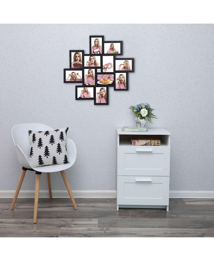 Slickblue Collage Picture Frames For 12 Photos In 4 X 6 Inches, Wall Mounted Multiple Picture