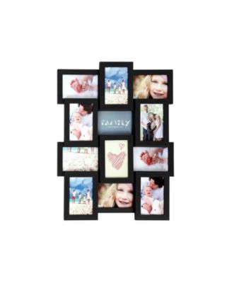 12-Opening Photo Collage Frame with Glass Cover for Multiple Picture Display