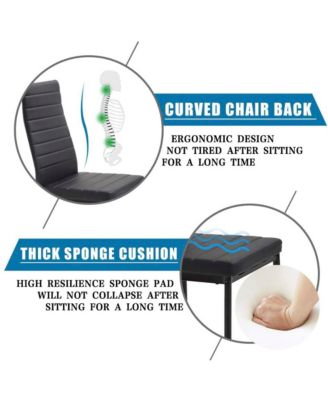 5 Piece Dining Table Set for 4 Glass Dining Table and 4 Chairs Black