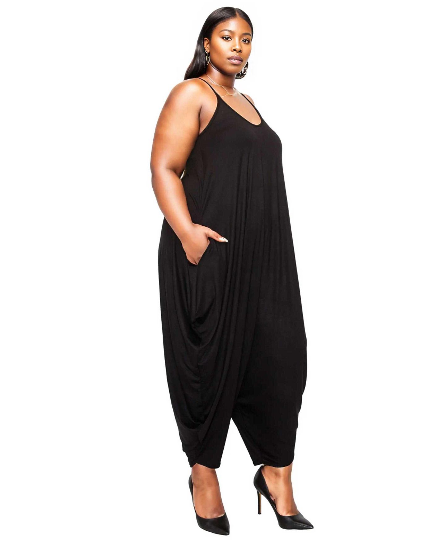 Женский комбинезон L I V D Plus Size Quinn Pocket Jumpsuit, цвет: Чёрный — фото 2