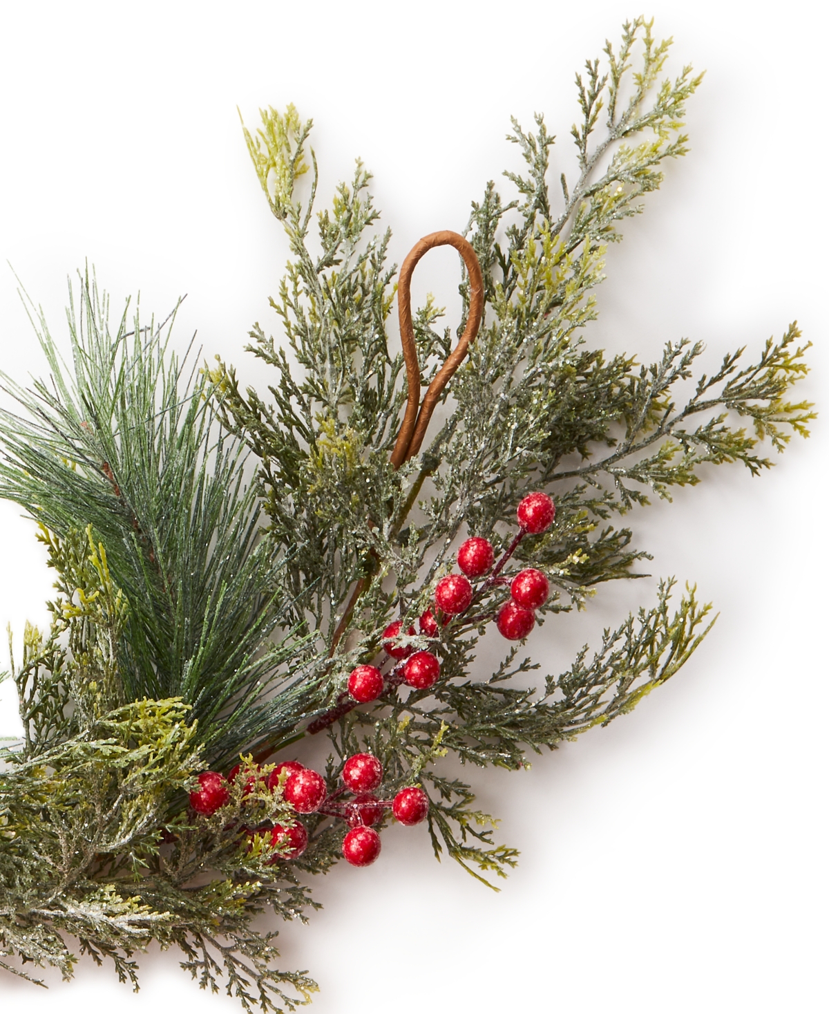 Holiday Lane Garland Green with Red Berries and Pinecone Garland, Created for Macy's