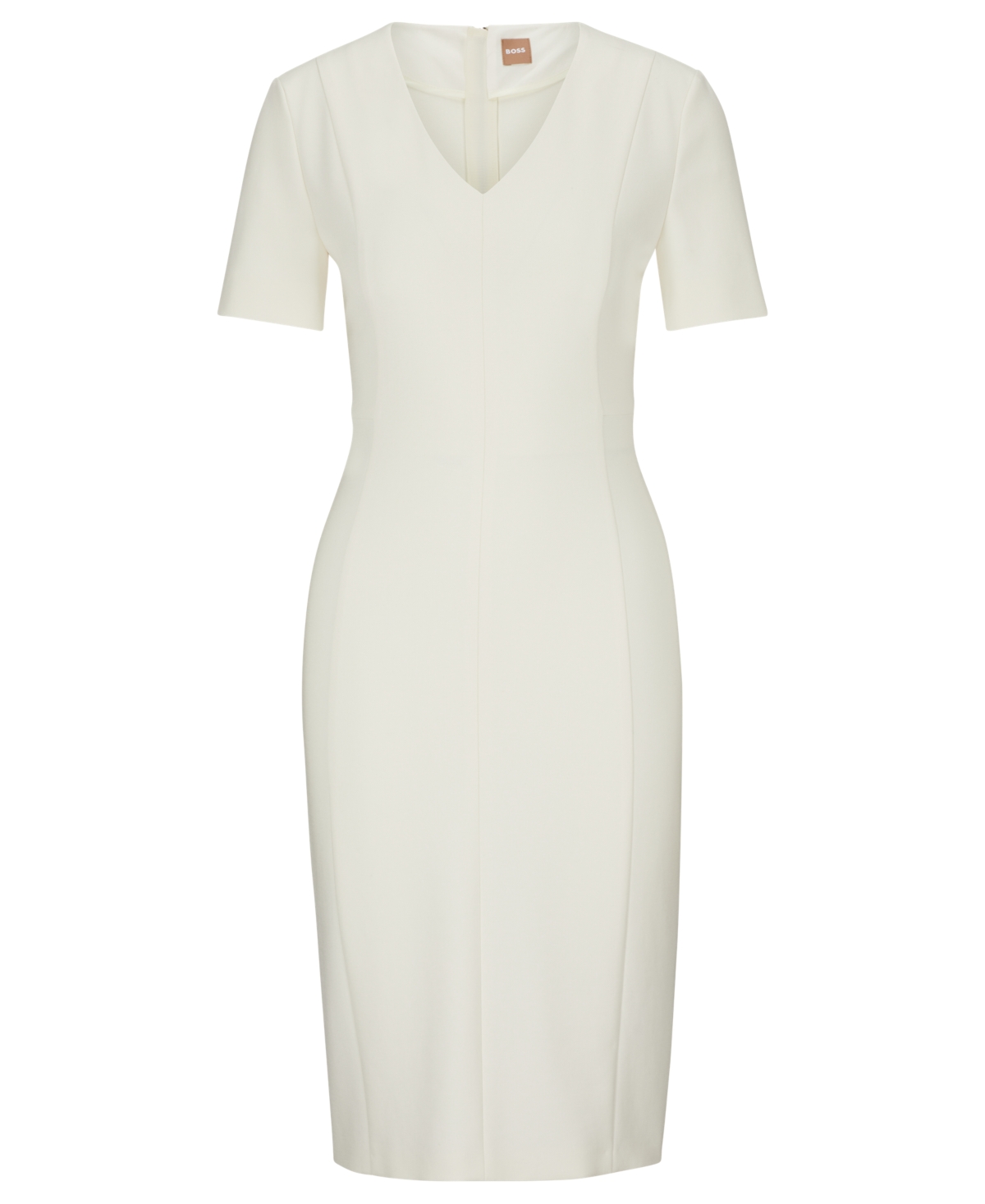 Shop Hugo Boss Boss By  Women's Stretch Fabric Slim-fit Business Dress In Open White