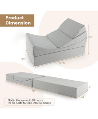 4-in-1 Convertible Folding Sofa Bed with High-Density Foam