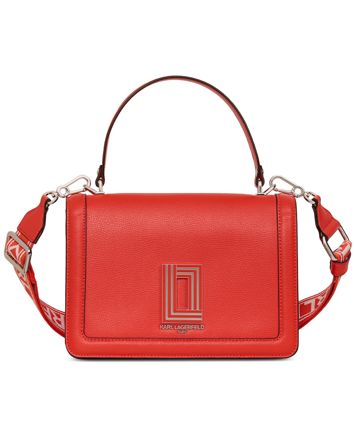 Simone Small Leather Crossbody - Vermillon