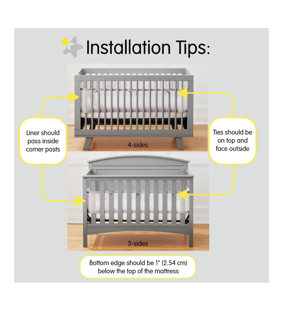 BreathableBaby Breathable Mesh Liner for Full-Size Classic 3mm Mesh (Size Covers 3 or 4 Sides)