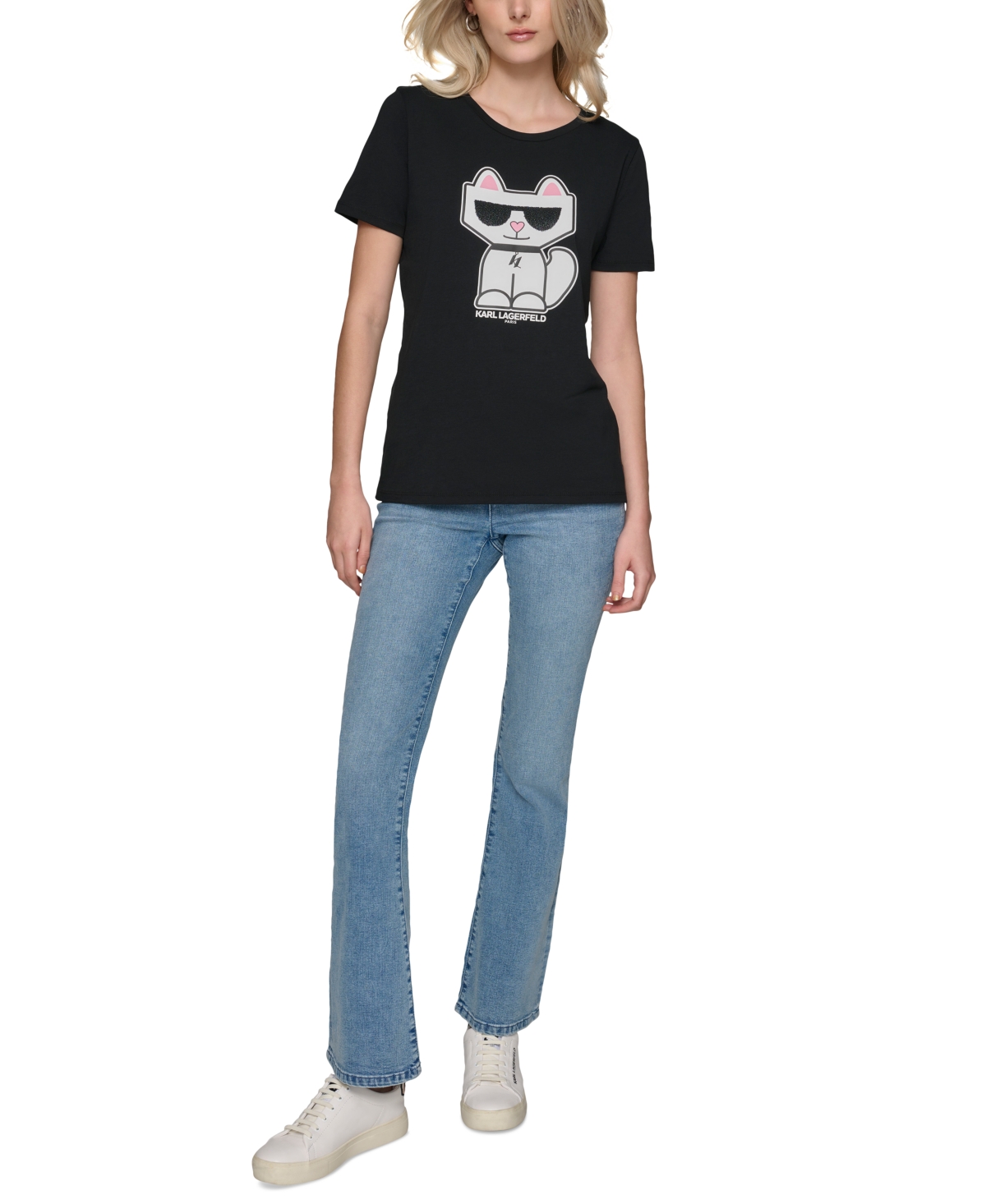 Karl Lagerfeld Paris Women's Choupette Shine T-Shirt