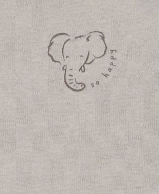 Baby Short-Sleeve Elephants Bodysuits, Pack of 5