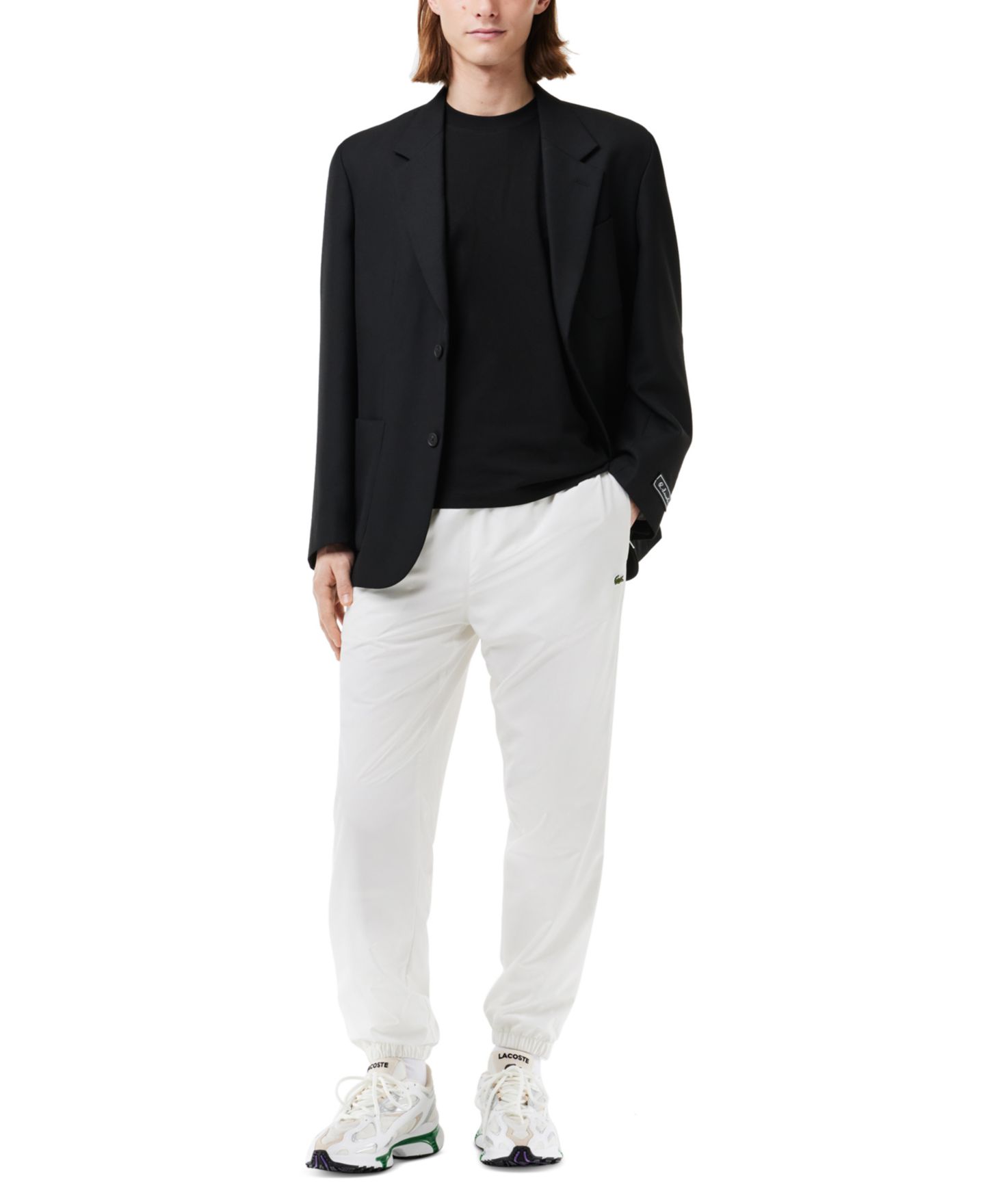 Мужская футболка Lacoste Classic-Fit Short-Sleeve Crewneck Logo, цвет: Чёрный — фото 2