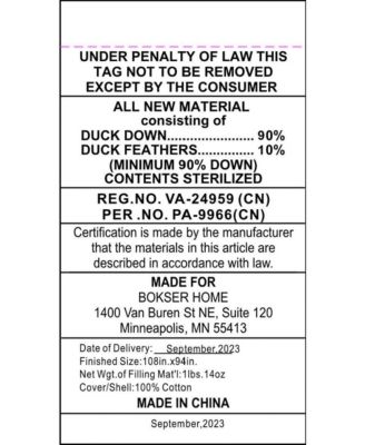 Light Weight 700 fill Power Luxury White Duck Down Comforter - King/Cal King