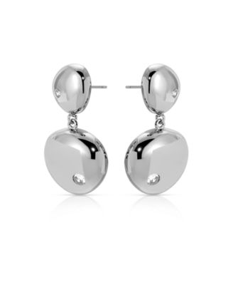 Polished Double Pebble Drop Earrings