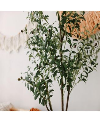 6ft Artificial Olive Tree with Woven Seagrass Plant Basket