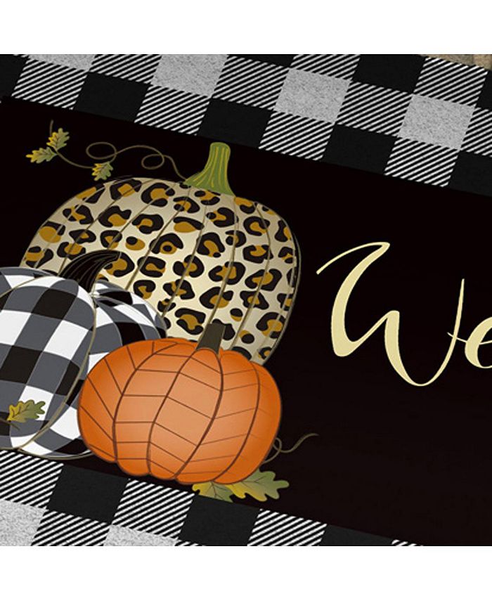 Evergreen Boho Brown Pumpkins Sassafras Indoor Outdoor Switch Doormat 1