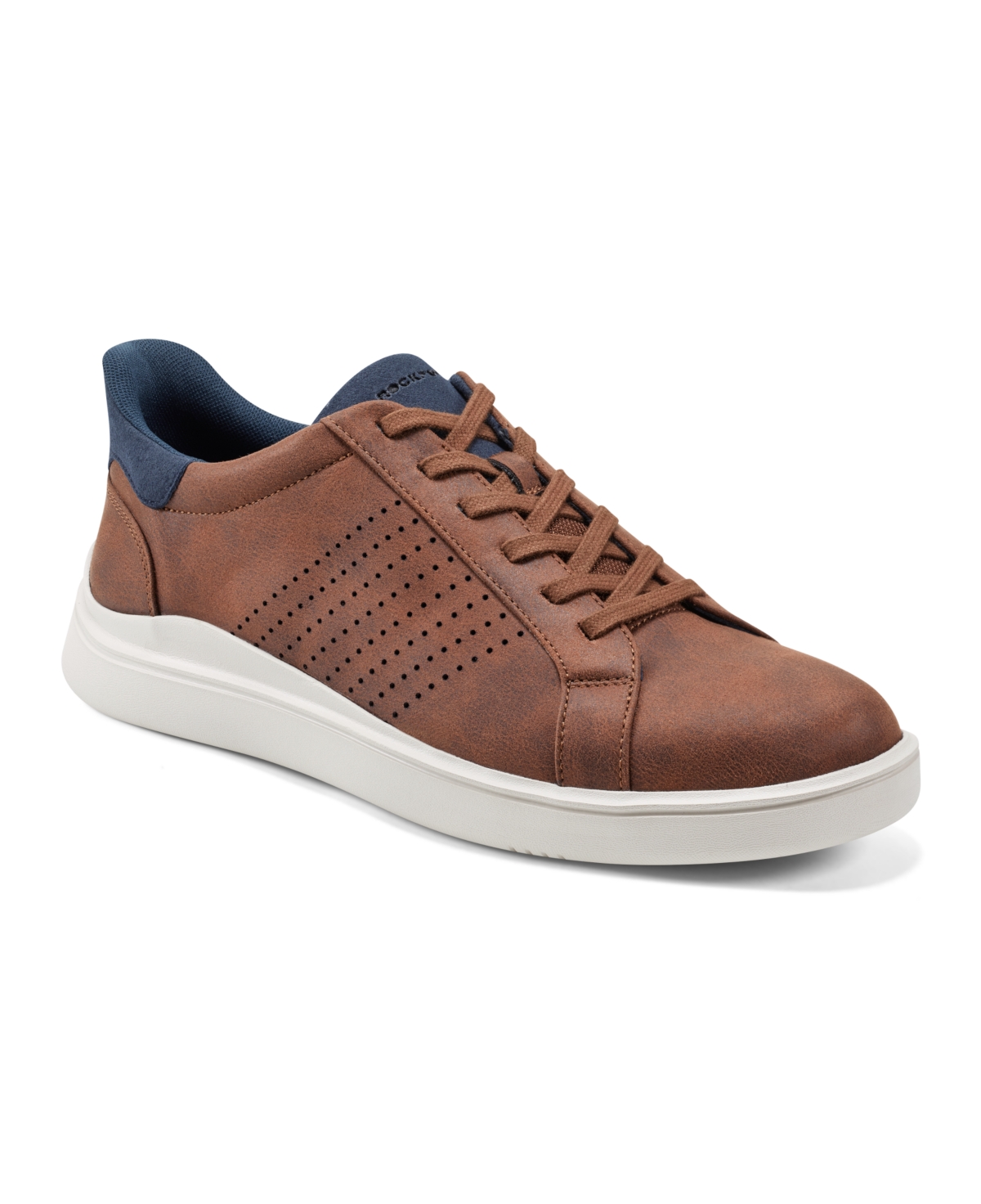 Shop Rockport Men Tristen Step Activated Lace Up Sneaker In Brown