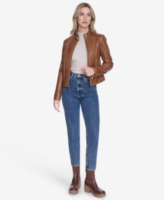 Women's Marlette quilted lamb leather scuba jacket