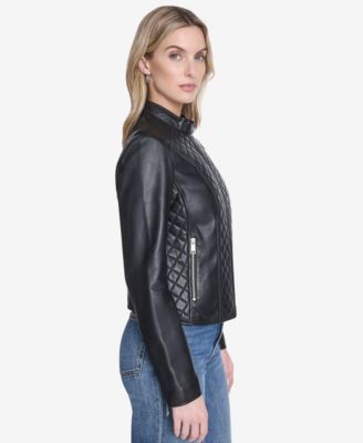 Women's Marlette quilted lamb leather scuba jacket