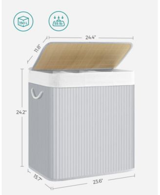 3-Section Laundry Hamper with Lid