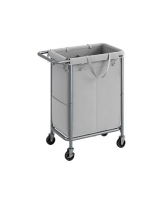 Laundry Basket with Wheels, Rolling Laundry Hamper, emovable Liner, Steel Frame with Handle, Blanket Storage