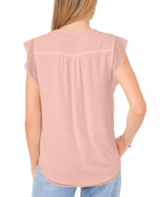Women's Embellished V-Neck Cap Sleeve Top