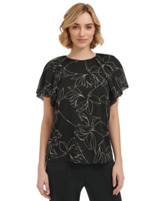 Calvin Klein - Women's Short Sleeve Printed Top