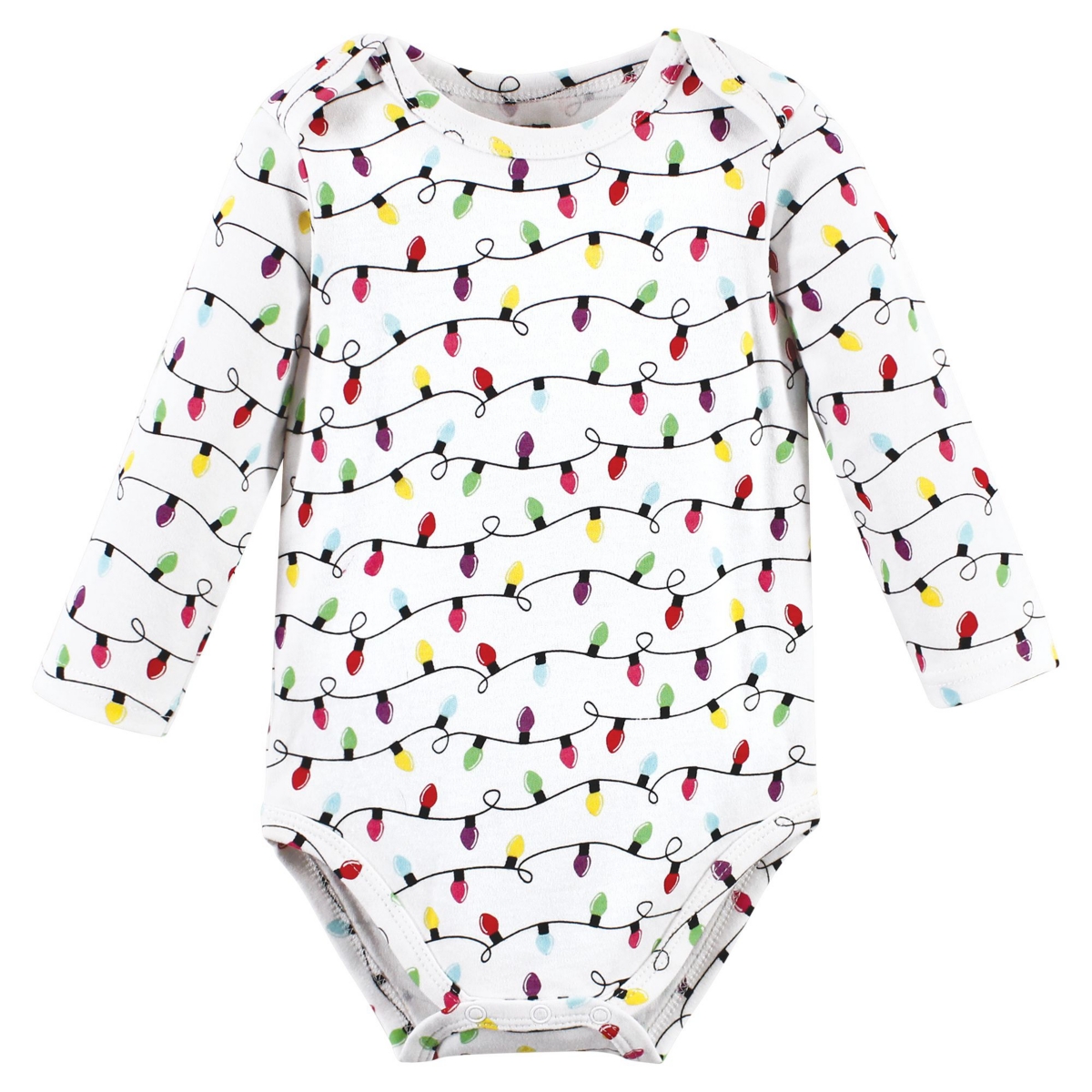 Hudson Baby Baby Girls Cotton Long-Sleeve Bodysuits, Merry and Bright, 3-Pack - Merry and bright