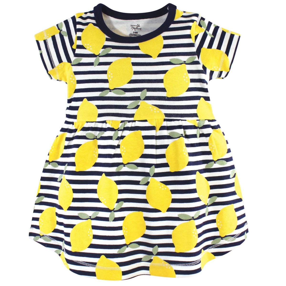 Touched by Nature Baby Girls Baby Organic Cotton Dress and Cardigan 2pc Set, Lemons