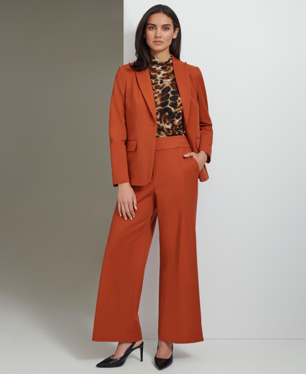Calvin Klein Women's Cotton One-Button Blazer