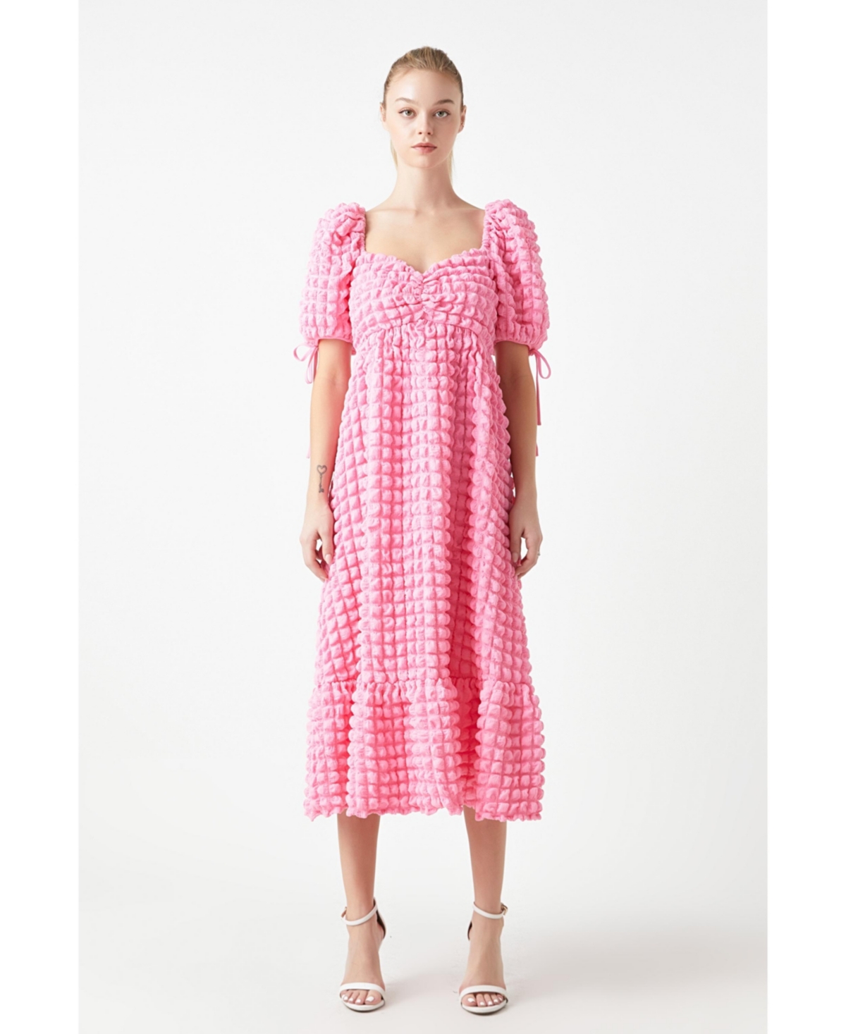 Women's Textured Maxi Dress - Pink