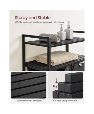 Laundry Hamper, Laundry Sorter With 2 Pull-out And Removable Bags, 2 Shelves, For Laundry Room