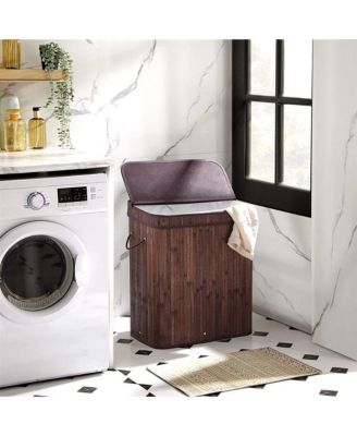 Wicker Laundry Basket with Cotton Handles