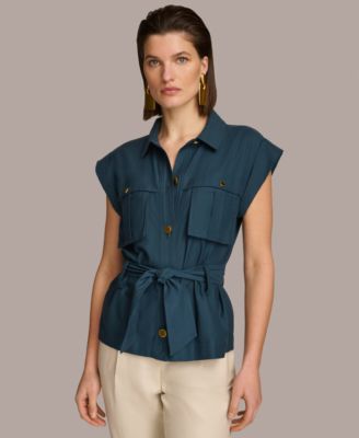 Donna Karan New York - Women's Belted Cap-Sleeve Jacket