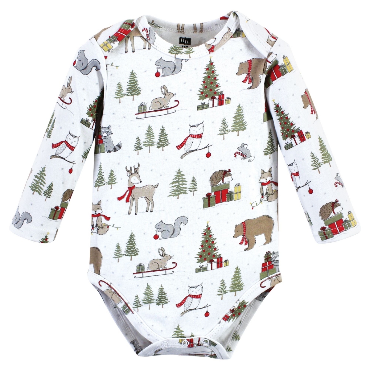 Hudson Baby Baby Boys Unisex Baby Cotton Long-Sleeve Bodysuits, Christmas Forest 3-Pack - Christmas forest 3-pack