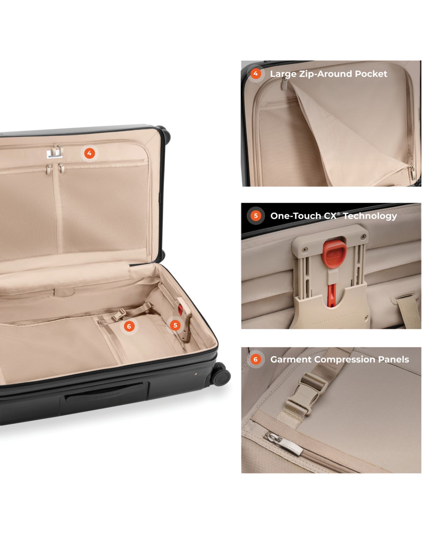 Чемодан Briggs & Riley Sympatico 3.0 Large Expandable Spinner, цвет: Чёрный — фото 5