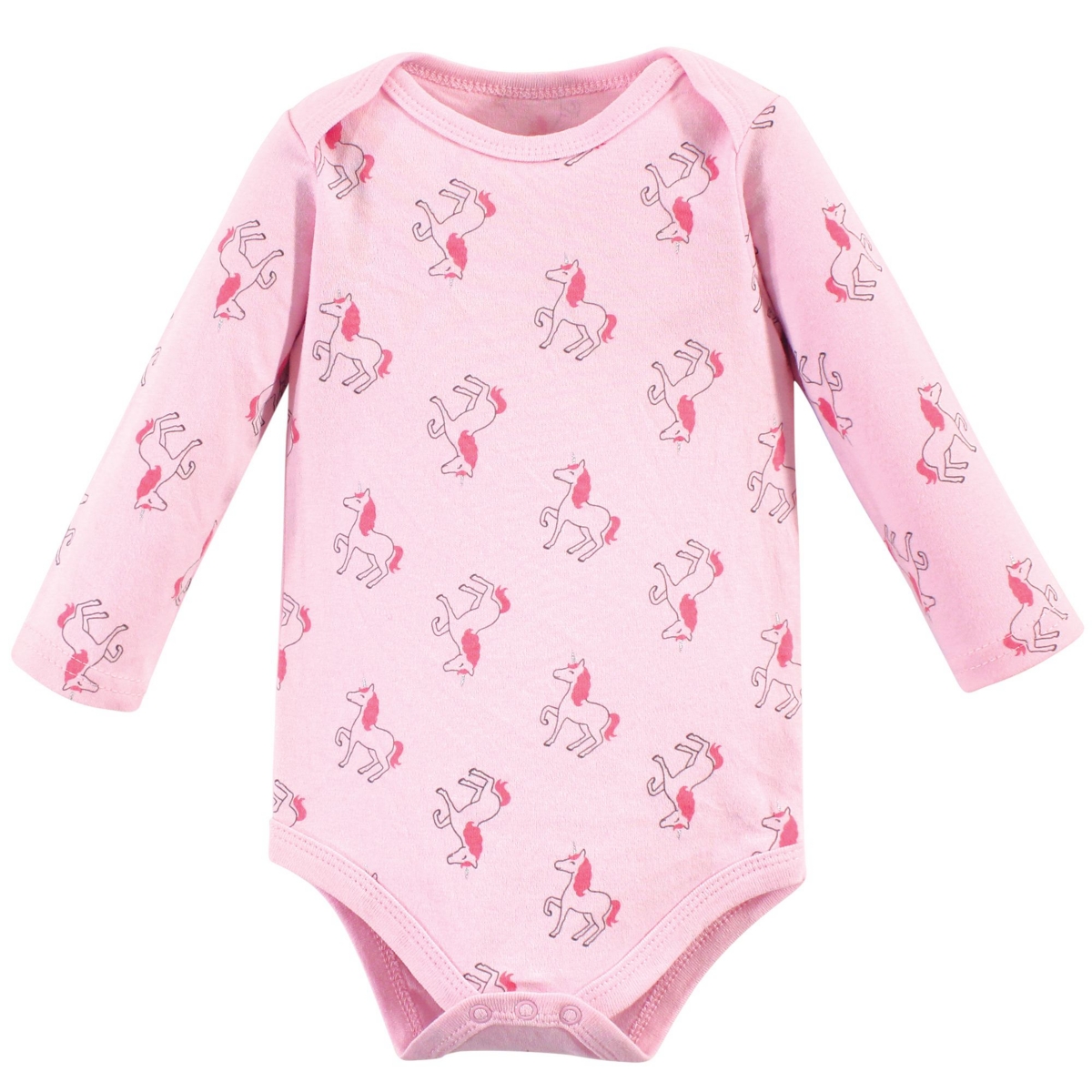 Hudson Baby Baby Girls Cotton Long-Sleeve Bodysuits 5pk,- Pink unicorn