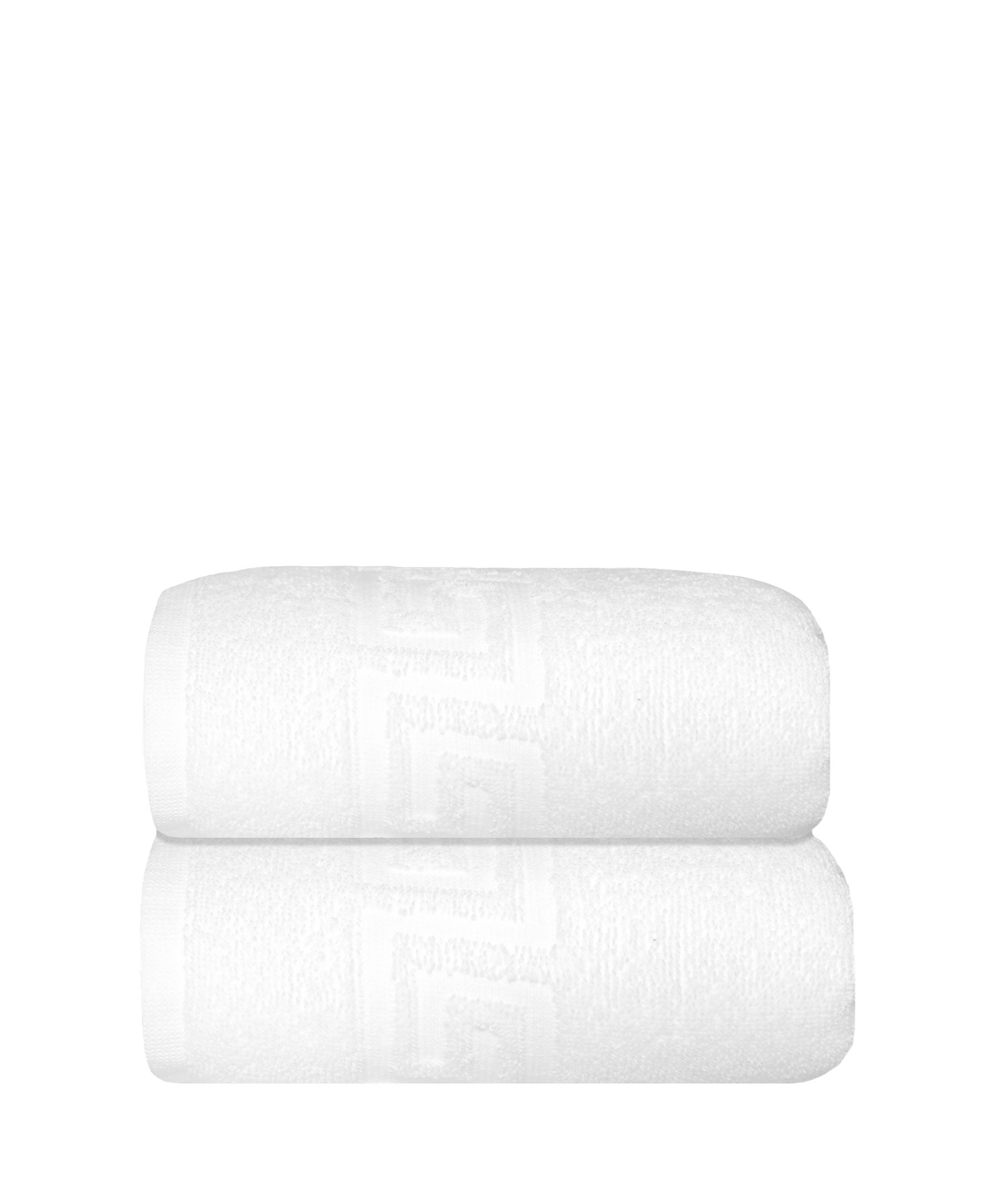 Ozan Premium Home Milos Greek Key 100% Turkish Cotton Hand Towel, 16" X 30" In White