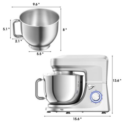 7.5 Qt Tilt-Head Stand Mixer 6 Speed with Egg Whisk, Dough Hook & Whisk