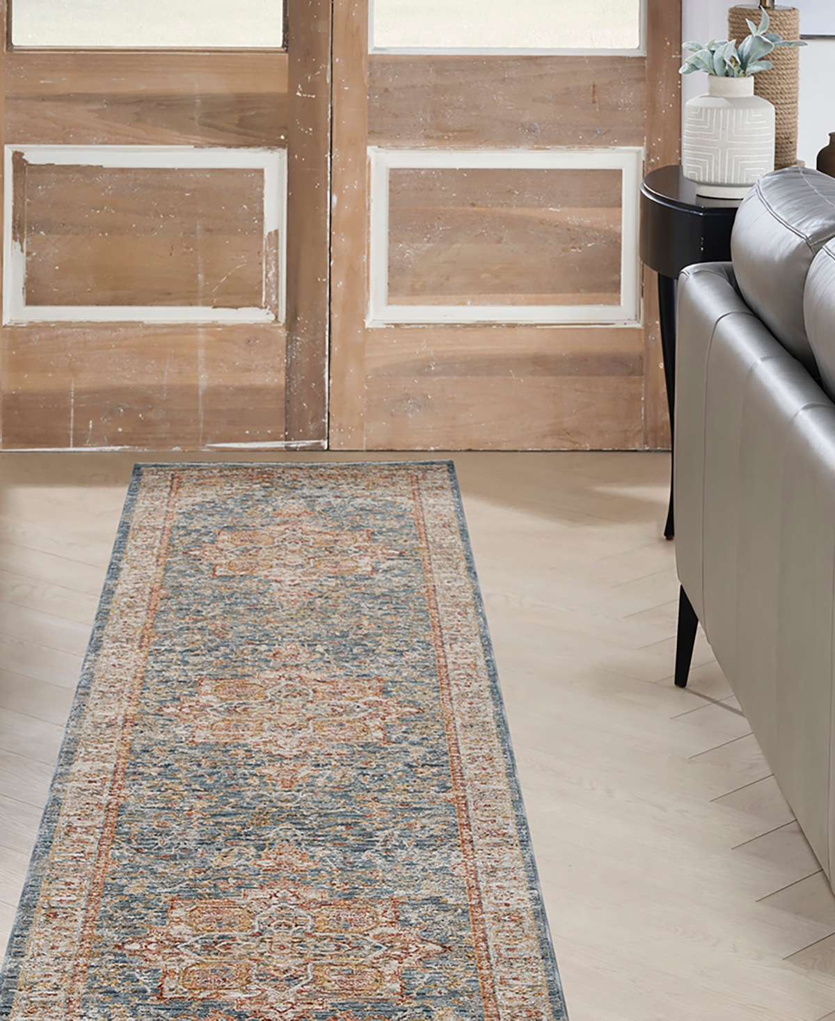 Km Home Sahar Shr06 2'3x10'2 Runner Area Rug In Blue