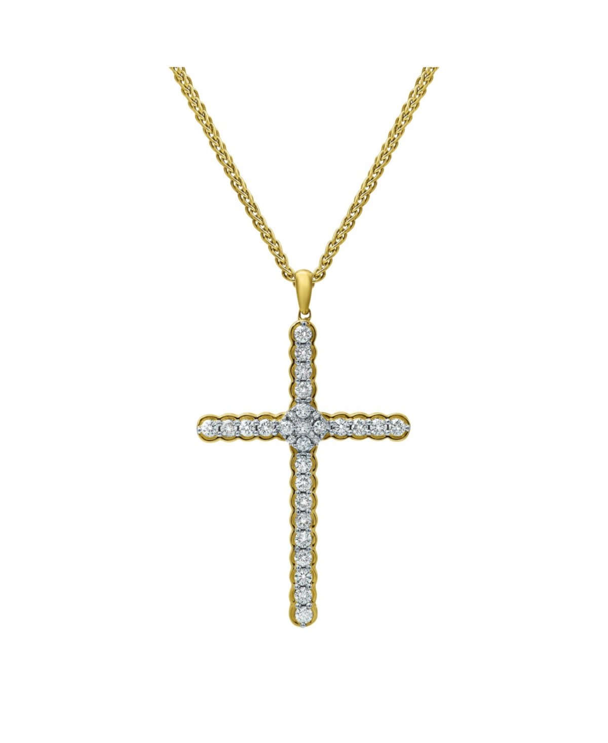Kings Cross Natural Round Cut Diamond Pendant (1.02 cttw), in 14k Yellow Gold for Women & Men - Yellow