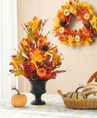 24"H Fall Maple Leaf Urn Table Tree